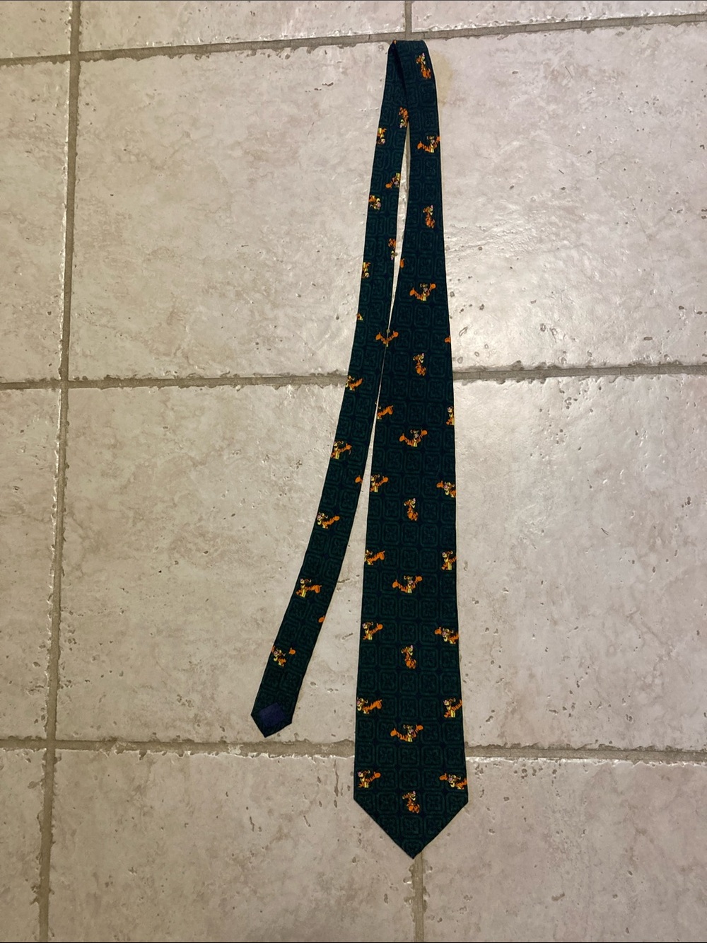Vintage Hand Made Silk Neck Tie Hidden Tigger by The Disney Store